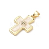 Brass Micro Pave Cubic Zirconia Pendants KK-P345-57G-2