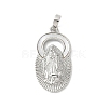 Brass Pave Natural White Shell Religion Pendants KK-S522-23P-D-1