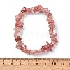 Unisex Chip Natural Strawberry Quartz Beaded Stretch Bracelets BJEW-S143-40-6