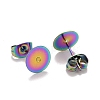 Ion Plating(IP) Rainbow Color 304 Stainless Steel Stud Earring Findings STAS-K238-02C-2