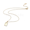 304 Stainless Steel Rectangle Pendant Necklace with Box Chains for Women NJEW-I123-02A-1