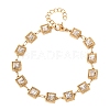304 Stainless Steel Pave Glass Link Chains Bracelets for Women BJEW-G780-04G-6