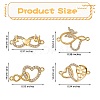 4Pcs 4 Style Brass Micro Pave Clear Cubic Zirconia Links Connectors ZIRC-SZ0002-24-2