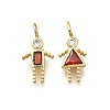 Brass Micro Pave Cubic Zirconia Pendants KK-D339-02G-01-1
