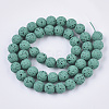 Spray Painted Natural Lava Rock Beads Strands G-N0324-C-03-2