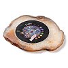 Printed Natural Agate Slice Stone Ornament DJEW-M011-02E-2