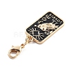 Tarot Alloy Enamel Pendant Decoration HJEW-P021-01A-G-2