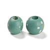 Spray Painted Natural Maple Wood European Beads WOOD-M007-05A-2