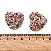 Sparkling Acrylic Heart Beads with Rhinestone Embellishment OACR-NH0001-02B-01-3
