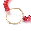 Faceted Rondelle Glass Beads Stretch Bracelets BJEW-JB04991-04-2