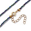 Faceted Rondelle Glass Beaded Necklaces NJEW-JN03004-5