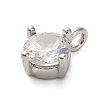 925 Sterling Silver Clear Cubic Zirconia Flat Round Charms STER-U009-07P-02-2