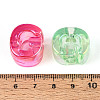 UV Plating Transparent Acrylic European Beads OACR-M027-02G-4