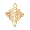 304 Stainless Steel Witch Knot Open Cuff Rings for Women X-AJEW-U005-01G-2