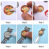 Tibetan Style Bookmark Cabochon Settings and Transparent Oval Glass Cabochons TIBE-SC0001-05-4