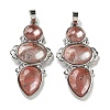 Cherry Quartz Glass Pendants G-Q158-04I-1