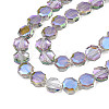Electroplate Translucent Glass Beads Strands X-EGLA-N002-27-D01-3