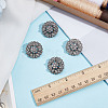 4Pcs 1-Hole Alloy Glass Shank Buttons FIND-DR0002-01AS-4