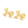 Bowknot Rack Plating Brass Stud Earrings EJEW-K263-34G-1