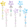 6Pcs 6 Styles Star Iron & Plastic Snap Hair Clips PHAR-CP0001-28-1