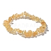 Chips Natural Citrine Beaded Stretch Bracelets X-BJEW-JB01826-08-3