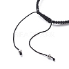 2Pcs Acrylic Word M and F & Brass Heart Braided Bead Bracelet BJEW-JB08674-6