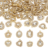 40Pcs 8 Styles Alloy Rhinestone Pendants ALRI-NB0001-19G-1