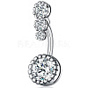 Clear Cubic Zirconia Belly Button Rings WG9960A-03-1