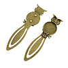 Owl Vintage Tibetan Style Alloy Bookmarks Cabochon Settings TIBE-Q032-28AB-NR-1