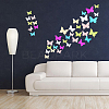 6 Sets 6 Colors PVC Mirror Wall Stickers DIY-GA0002-03-6