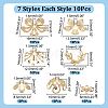 70Pcs 7 Styles Brass Bead Caps FIND-AR0005-36-2