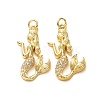 Brass Micro Pave Clear Cubic Zirconia Pendants CU-E003-18G-29-1