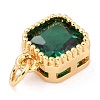 Real 18K Gold Plated Brass Inlaid Cubic Zirconia Charms ZIRC-L100-073G-01-4