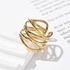 304 Stainless Steel Multilayer Open Cuff Rings for Women LS-RJEW-Z077-01G-02-3