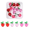 12Pcs 3 Colors Transparent Resin & Acrylic 3D Fruit Pendants FIND-YW0006-01-1