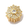 Flower Rack Plating Brass Micro Pave Cubic Zirconia European Beads KK-G511-04D-G-1