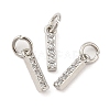 Brass Micro Pave Grade AAA Cubic Zirconia Charms ZIRC-P067-11P-I-NR-1