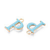 Rack Plating Alloy Enamel Pendants ENAM-T024-53P-G-2