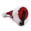 Sequins Christmas Hat Polyester Alligator Hair Clips for Women Girl AJEW-M012-03A-3
