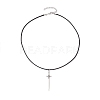 Alloy Sword Pendant Necklace with Waxed Cords X-NJEW-JN04473-3