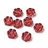 Transparent Spray Painted Glass Beads X-GLAA-I050-02-2