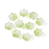 Transparent Two Tone Spray Painted Glass Bead Caps A-GLAA-Q089-002B-010-1