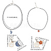 Waxed Cotton Cord & Gemstone Star/Moon Pendant Necklaces & Alloy Enamel Paw Print Pendant Decorations for Pet Decorations SJEW-DR00001-2