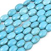 Dyed Synthetical Turquoise Oval Bead Strand G-P083-89G-2