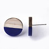 Resin & Wood Stud Earrings EJEW-N017-003A-C01-4