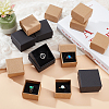 48Pcs 2 Styles Square Kraft Paper Cardboard Jewelry Ring Boxes CBOX-PH0002-24-4