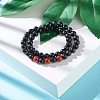 Round Natural Red Jasper & Wood Beads Wrap Bracelet for Girl Women BJEW-JB06908-2