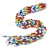 Electroplate Opaque Solid Color Glass Beads Strands GLAA-F131-04-3