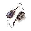 Natural Amethyst Teardrop Dangle Earrings EJEW-B055-01R-21-2