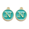 Golden Plated Alloy Enamel Charms X-ENAM-Q437-15N-1